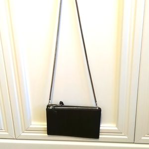 Original evening bag, vegan leather, silver coil strap